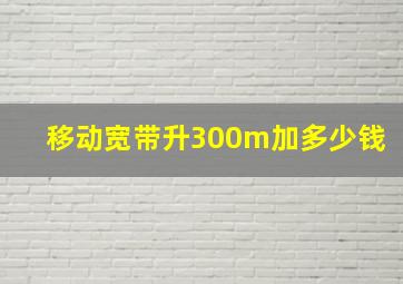 移动宽带升300m加多少钱