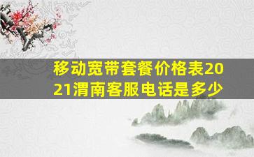 移动宽带套餐价格表2021渭南客服电话是多少