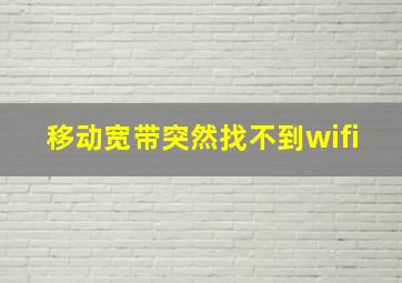 移动宽带突然找不到wifi