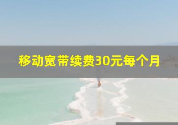 移动宽带续费30元每个月