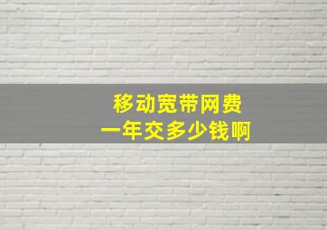 移动宽带网费一年交多少钱啊