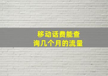 移动话费能查询几个月的流量