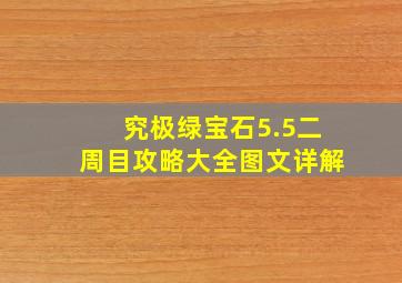 究极绿宝石5.5二周目攻略大全图文详解