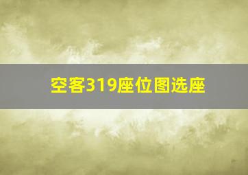 空客319座位图选座