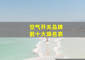 空气开关品牌前十大排名表