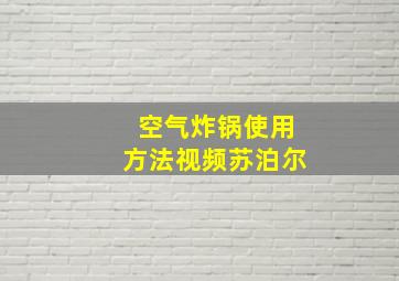 空气炸锅使用方法视频苏泊尔