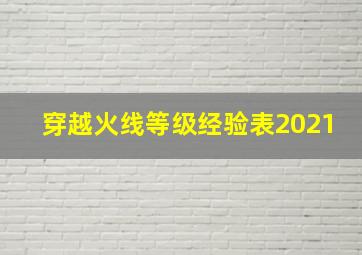 穿越火线等级经验表2021