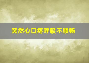 突然心口疼呼吸不顺畅