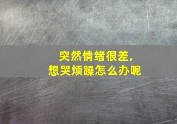 突然情绪很差,想哭烦躁怎么办呢