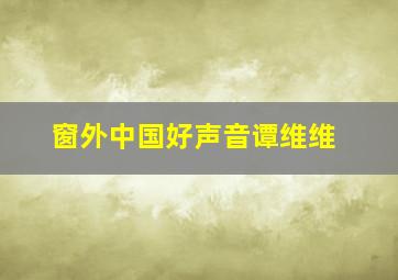 窗外中国好声音谭维维