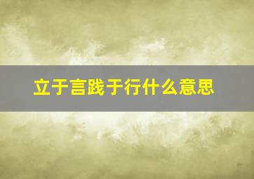 立于言践于行什么意思