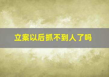 立案以后抓不到人了吗