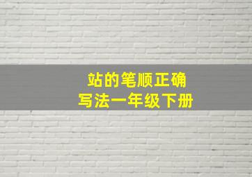 站的笔顺正确写法一年级下册