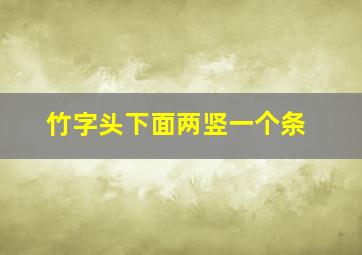 竹字头下面两竖一个条