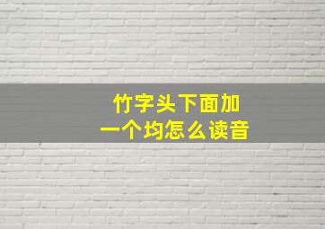 竹字头下面加一个均怎么读音