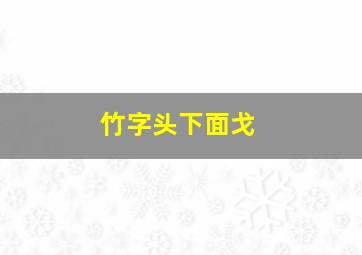 竹字头下面戈