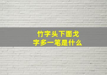 竹字头下面戈字多一笔是什么