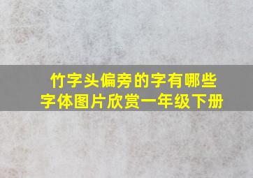 竹字头偏旁的字有哪些字体图片欣赏一年级下册