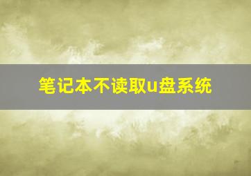 笔记本不读取u盘系统