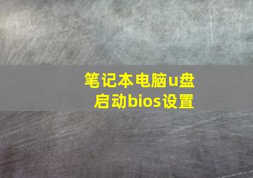 笔记本电脑u盘启动bios设置