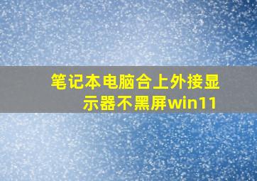 笔记本电脑合上外接显示器不黑屏win11