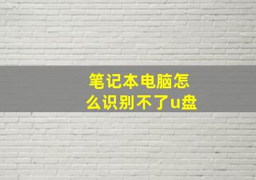 笔记本电脑怎么识别不了u盘