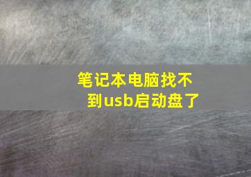 笔记本电脑找不到usb启动盘了