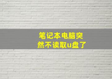 笔记本电脑突然不读取u盘了