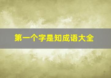 第一个字是知成语大全