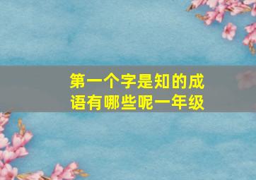 第一个字是知的成语有哪些呢一年级