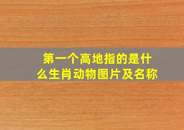 第一个高地指的是什么生肖动物图片及名称