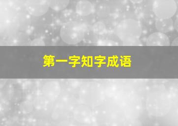 第一字知字成语