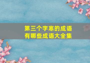 第三个字寒的成语有哪些成语大全集