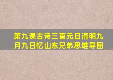 第九课古诗三首元日清明九月九日忆山东兄弟思维导图