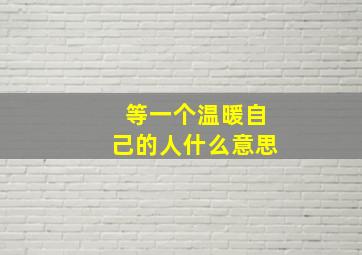 等一个温暖自己的人什么意思