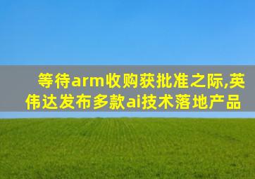 等待arm收购获批准之际,英伟达发布多款ai技术落地产品