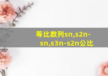 等比数列sn,s2n-sn,s3n-s2n公比