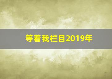 等着我栏目2019年