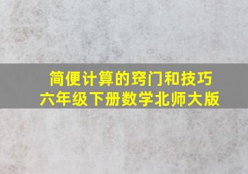 简便计算的窍门和技巧六年级下册数学北师大版