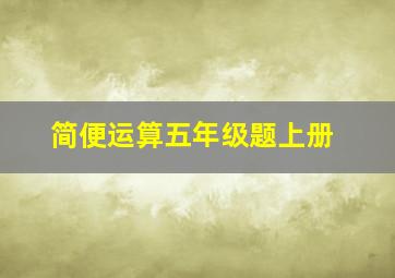 简便运算五年级题上册