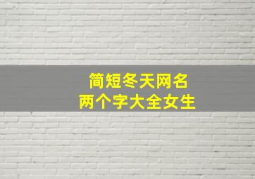 简短冬天网名两个字大全女生