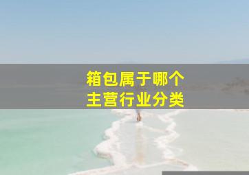 箱包属于哪个主营行业分类