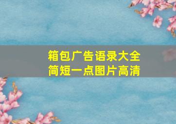 箱包广告语录大全简短一点图片高清