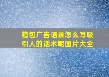 箱包广告语录怎么写吸引人的话术呢图片大全