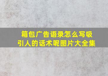 箱包广告语录怎么写吸引人的话术呢图片大全集