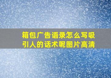 箱包广告语录怎么写吸引人的话术呢图片高清