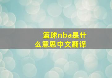 篮球nba是什么意思中文翻译