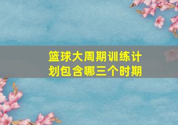 篮球大周期训练计划包含哪三个时期