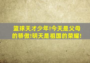 篮球天才少年!今天是父母的骄傲!明天是祖国的荣耀!