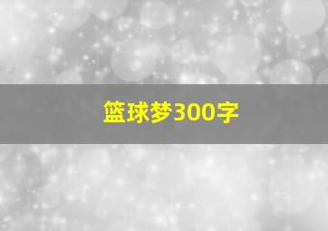 篮球梦300字